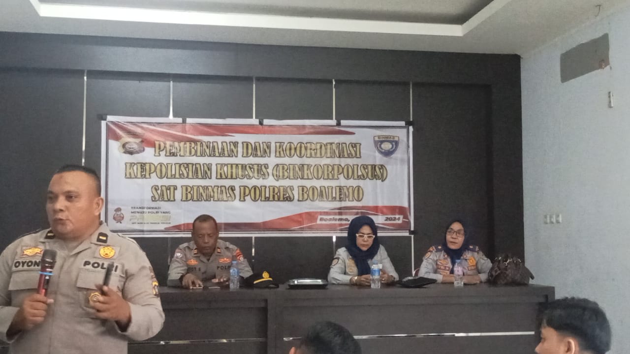 Pembinaan dan Koordinasi Kepolisian Oleh Binkorpolsus Sat Binmas Polres Boalemo Tahun 2025
